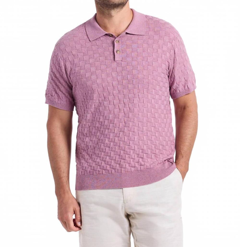 NEW ROBERT GRAHAM hampson short sleeve sweater in light pink
